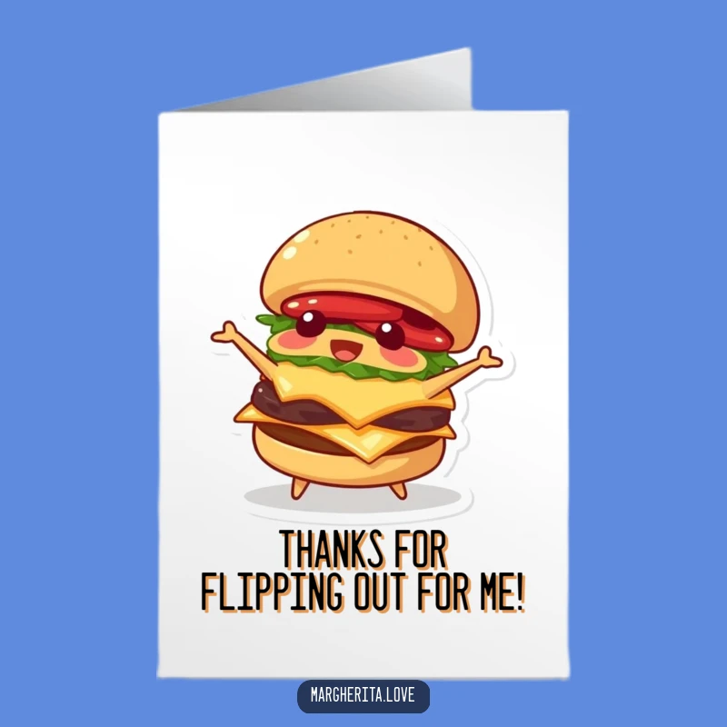 Free Printable Thank You Card: Flipping Burger Downloadable Gift for True Appreciation