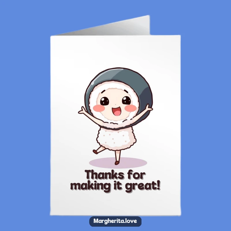 Free Printable Sushi Pirouette Thank You Card - Funny Downloadable DIY Gift