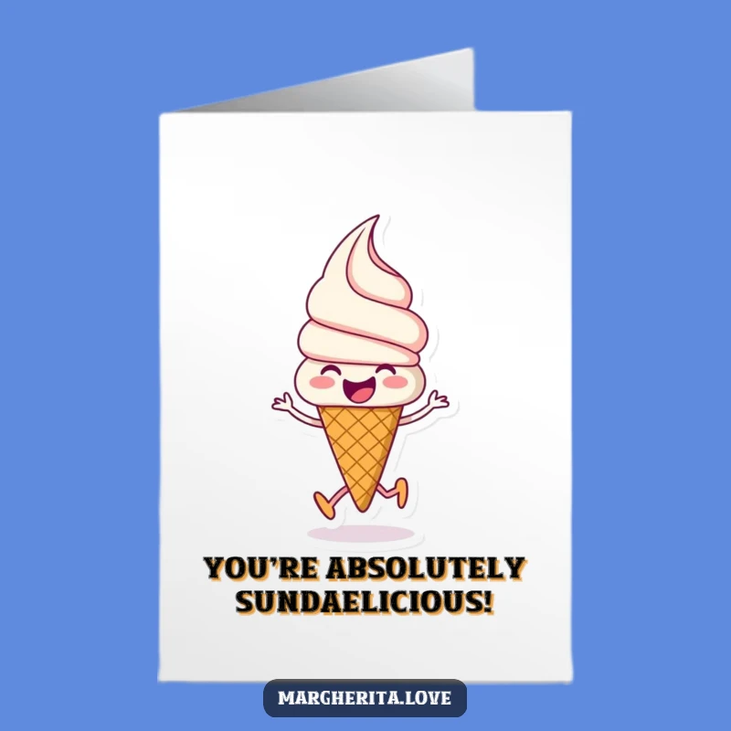 Free Printable Thank You Card: Happy Ice Cream Skip Funny Downloadable Gift