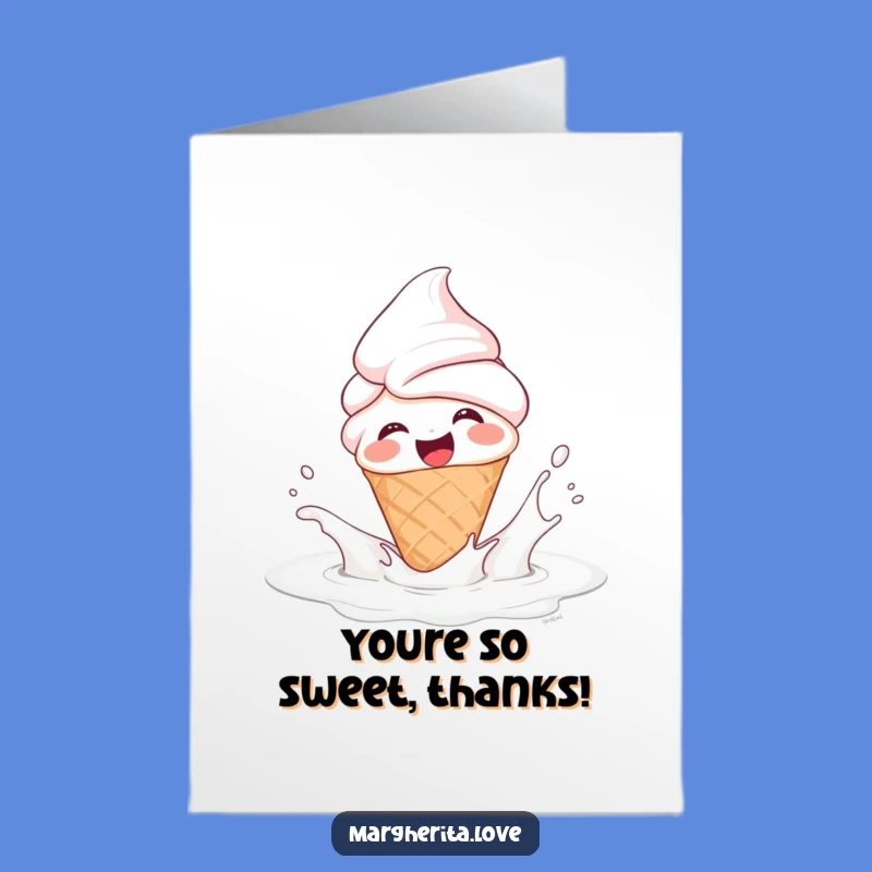 Free Printable Thank You Card: Ice Cream Splashing Thanks - Downloadable Fun