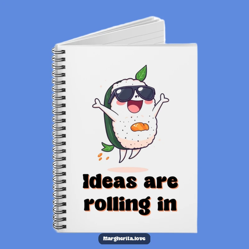 Funny Sushi Sunglasses Notebook - Hilarious Backflip Journal