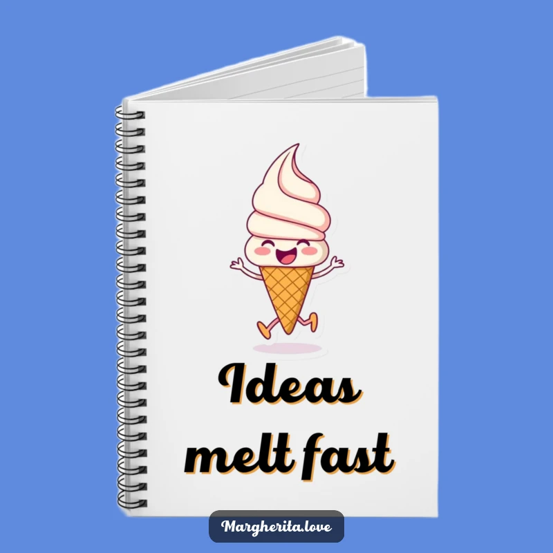 Funny Ice Cream Notebook: Jot down sweet thoughts with a skipping cone!
