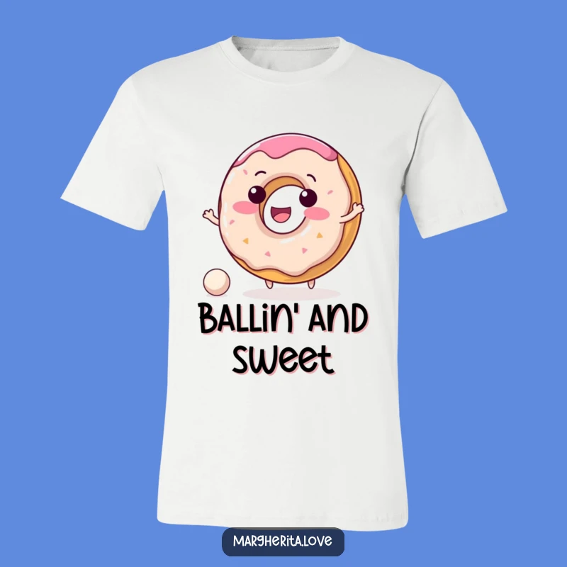 Funny Donut T-Shirt: Delightful Character Bouncing Ball Tee
