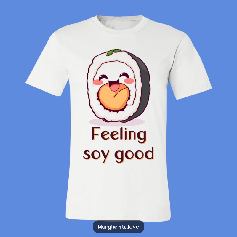 Funny Sushi Roll Wiggle T-Shirt: Wear Your Happiness with This Adorable Foodie Tee!