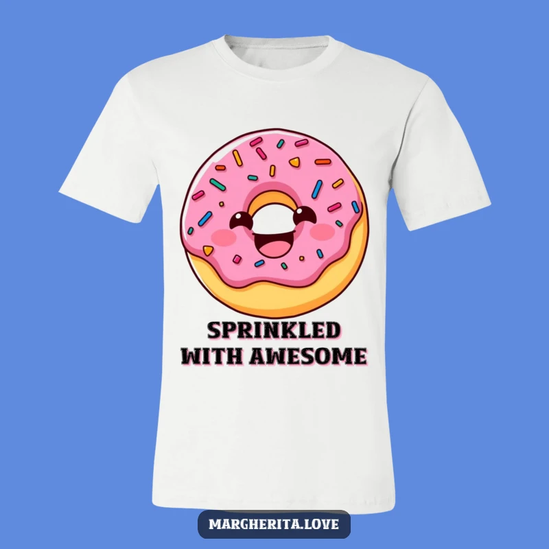 Funny Donut T-Shirt: Grinning Sprinkled Character, Comfy Tee for Dessert Lovers