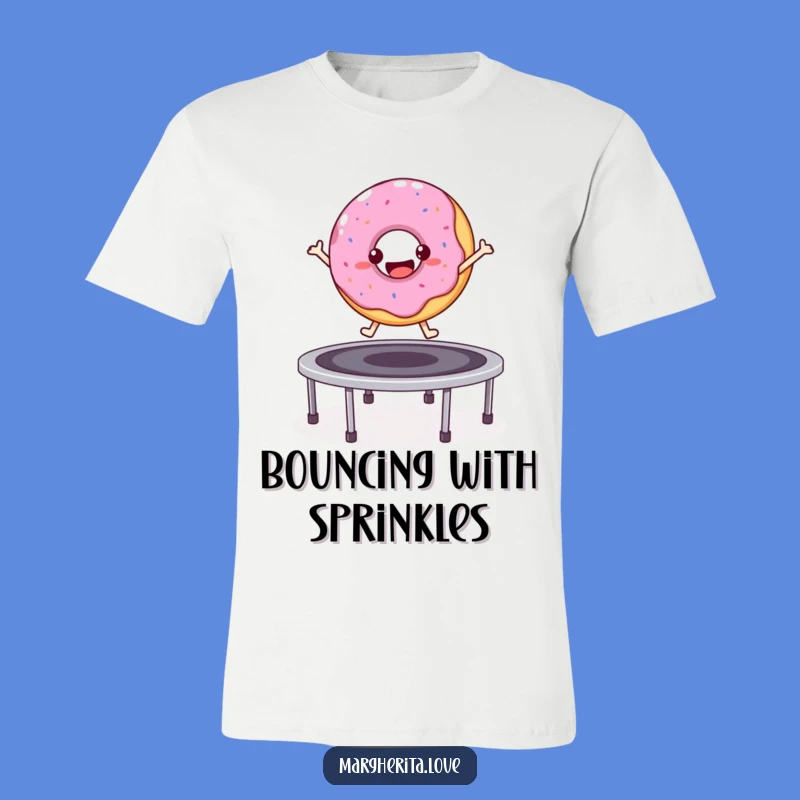 Funny Donut Trampoline T-Shirt - Playful Treat Apparel Gift