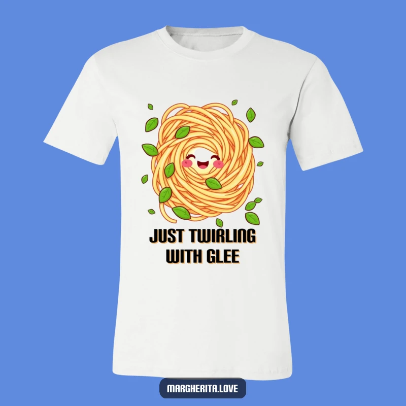 Funny Pasta Swirl Juggling Basil Tee - Comedic Italian Foodie T-Shirt Gift