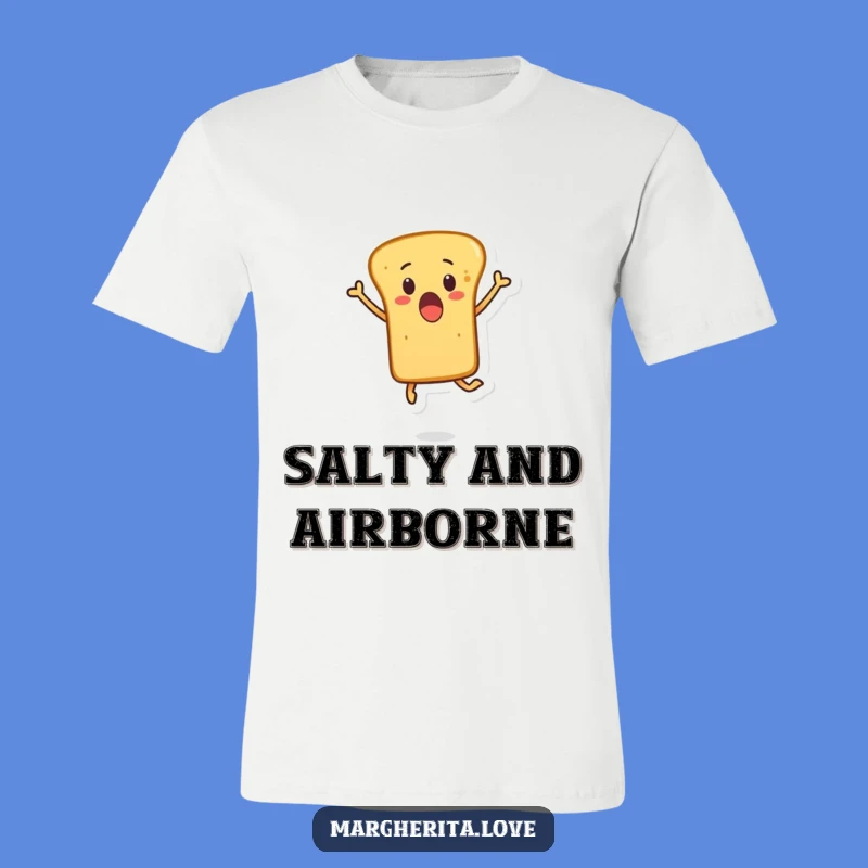 Funny Surprised Breadstick Leaping T-Shirt - Comedic Bakery Tee Gift