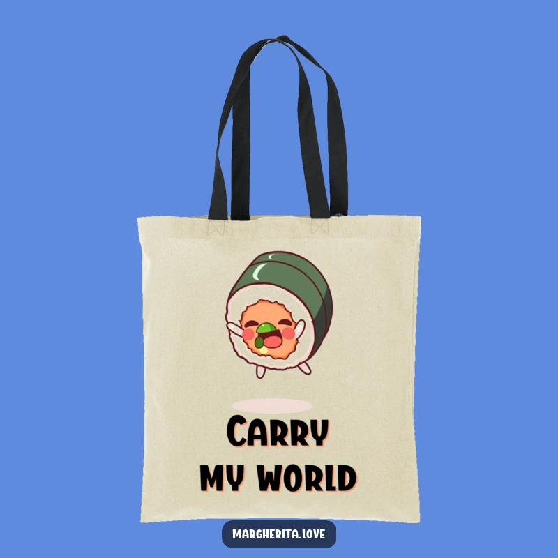 Funny Sushi Sombersault Tote Bag: Carry Your Groceries with Glee