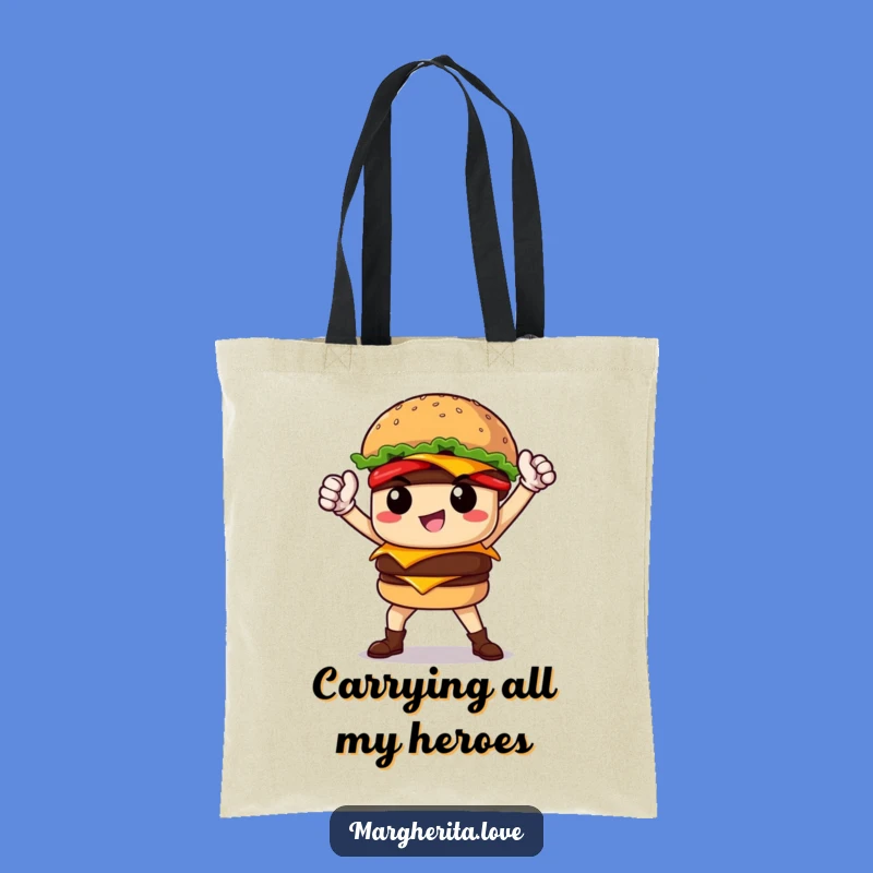 Funny Burger Hero Tote Bag: Carry Your Essentials Like a Champion