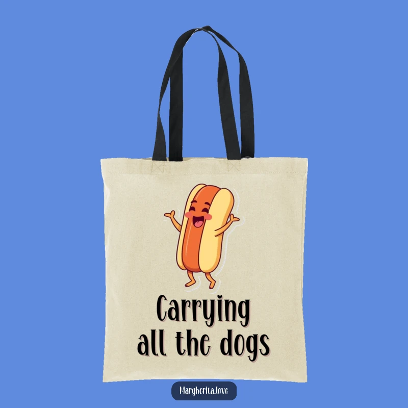 Funny Hot Dog Jig Tote Bag: Goofy Food Accessory, Super Funny Gift