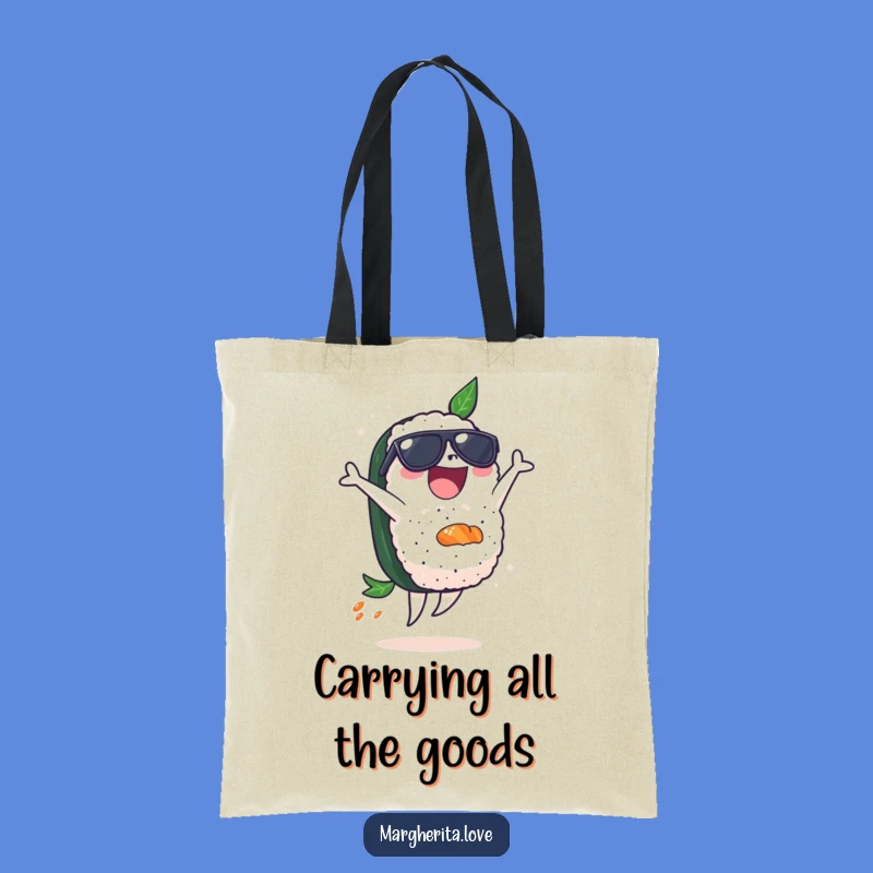 Funny Sushi Sunglasses Tote Bag - Hilarious Backflip Reusable Shopping Bag