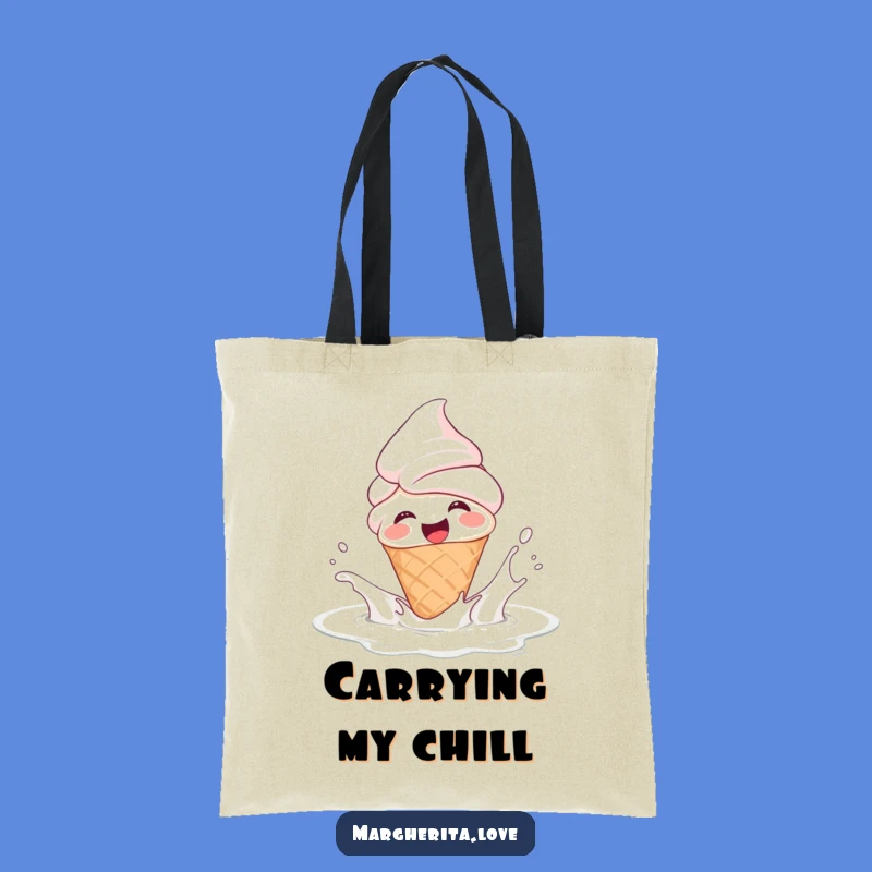 Funny Ice Cream Cone Tote Bag: Hilarious Milk Splash Carry-All