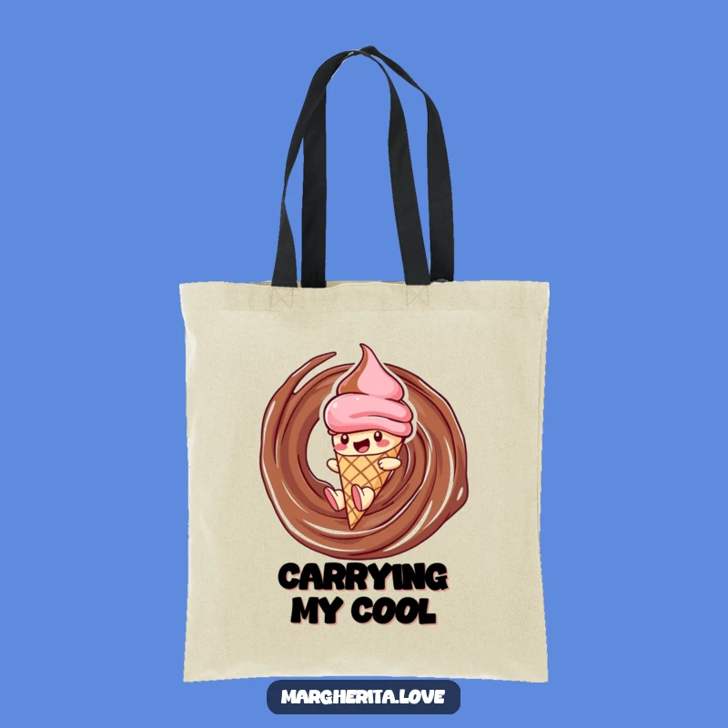 Funny Ice Cream Tote Bag: Sliding Cone, Chic and Hilarious Carry-All