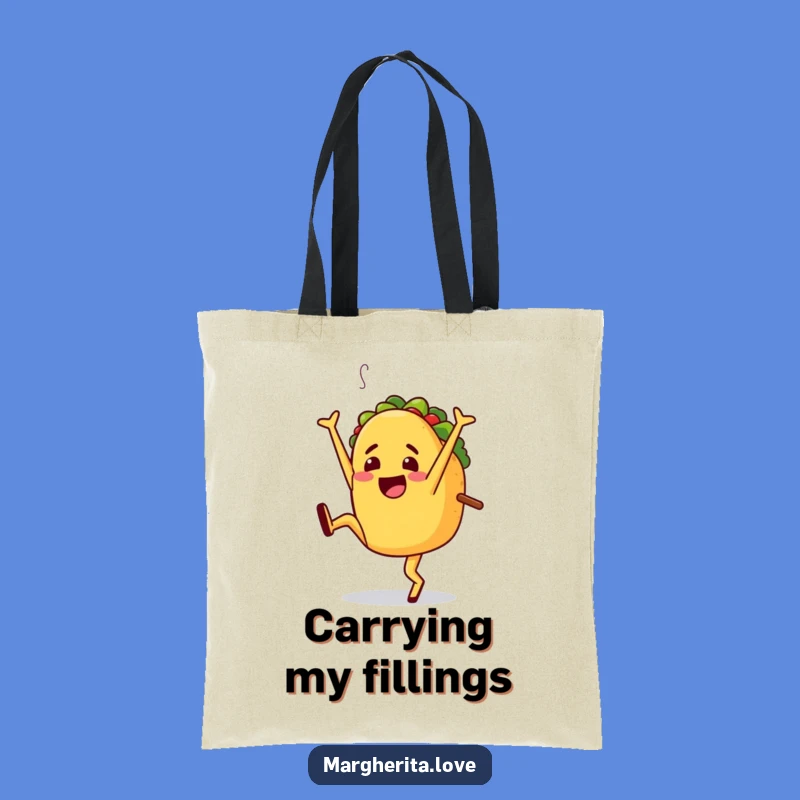 Funny Jaunty Taco Cartwheel Tote Bag - Carry Your Fiesta Gift