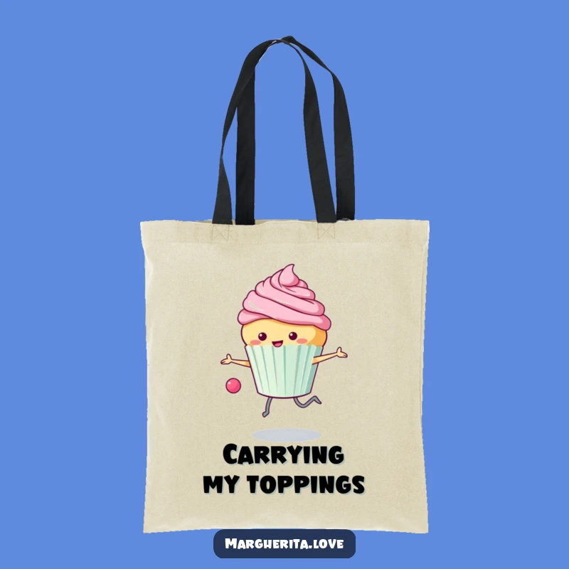 Funny Cupcake Skipping Tote Bag: Carry Your Fun with this Frosted Friend