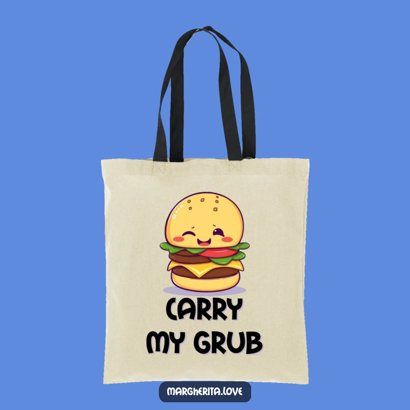 Funny Cheeseburger Wink Tote Bag: Carry Your Wit with This Stylish Foodie Accessory!