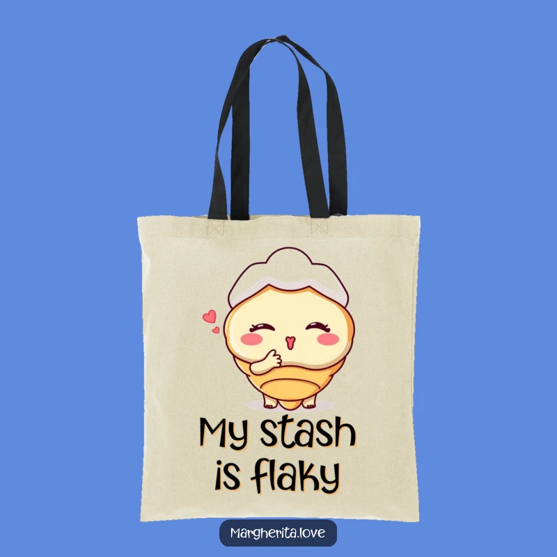 Funny Croissant Kiss Tote: Charming Pastry Accessory, Great Funny Gift