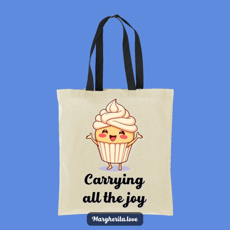 Funny Cupcake Tote Bag: Dancing Frosting, Chic and Cheerful Carry-All