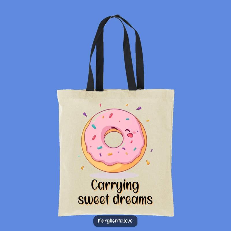 Funny Donut Tote Bag: Carry your essentials with a delighted spinning donut!