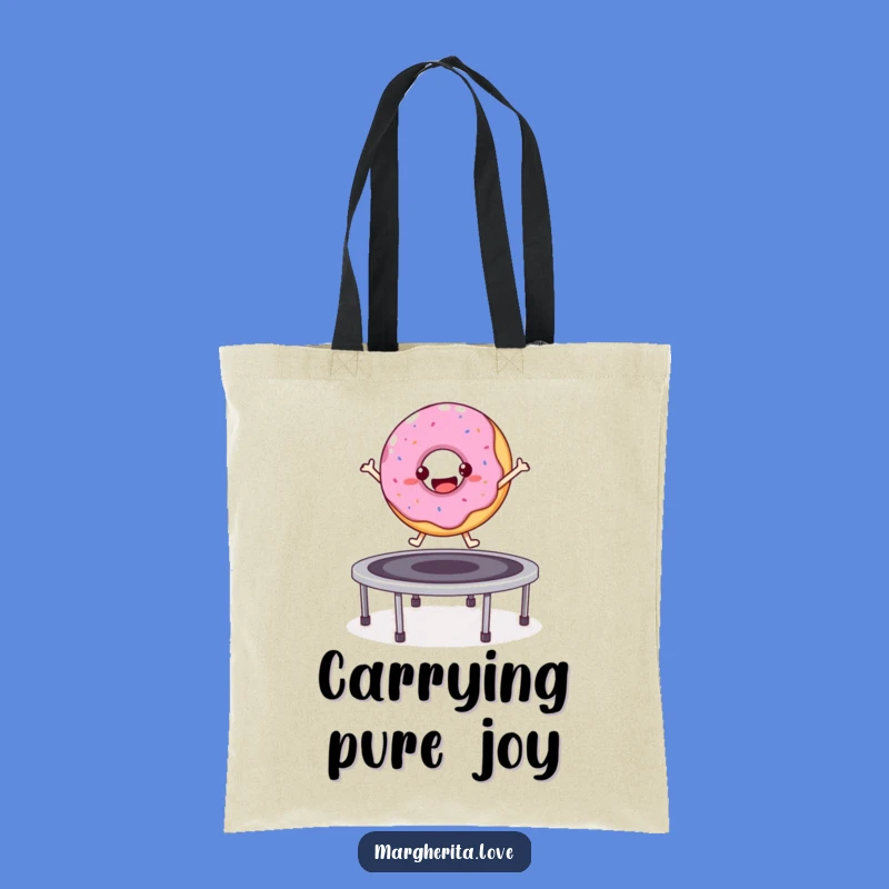 Funny Donut Trampoline Tote Bag - Carry Your Bounce Gift