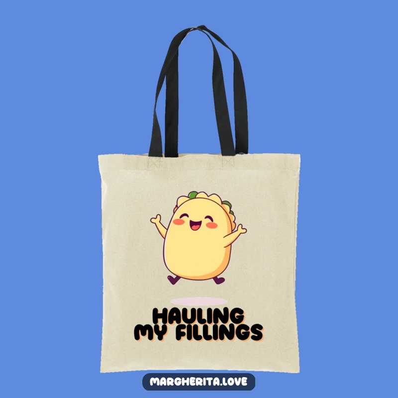 Funny Happy Taco Jump Tote Bag: Carry Your Fiesta Essentials!