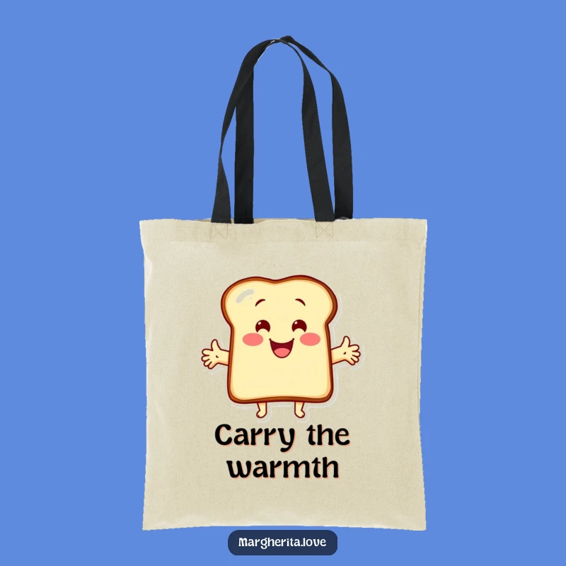 Funny Hugging Toast Tote Bag: Carry Your Essentials with Cheerful Cartoon Flair