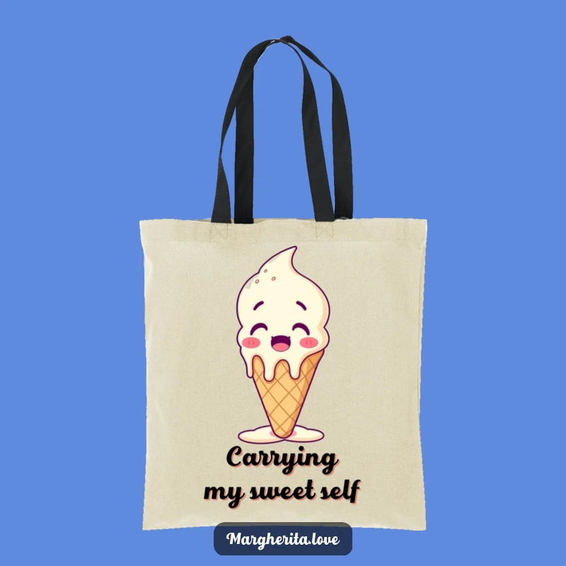 Funny Melting Ice Cream Cone Tote Bag: Carry Your Summer Fun