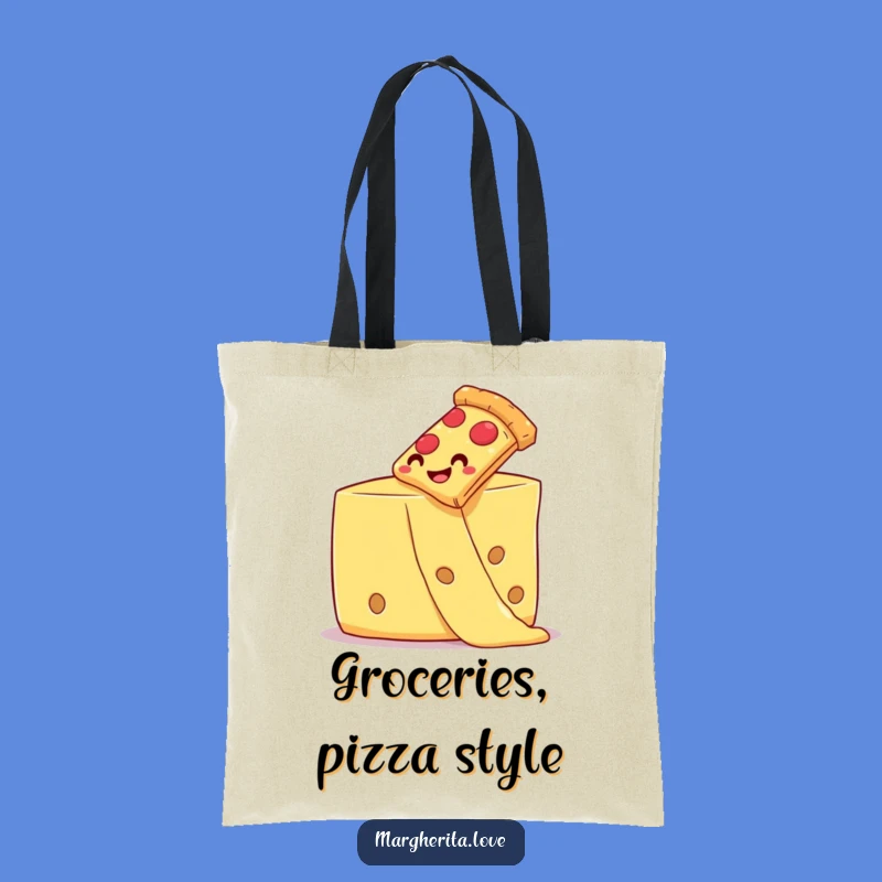 Funny Pizza Tote Bag: Cheesy Slide Style - Chic & Hilarious Accessory