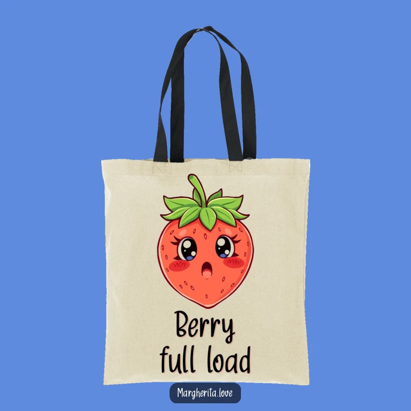 Funny Surprised Strawberry Tote Bag, Carry Your Laughs in Style