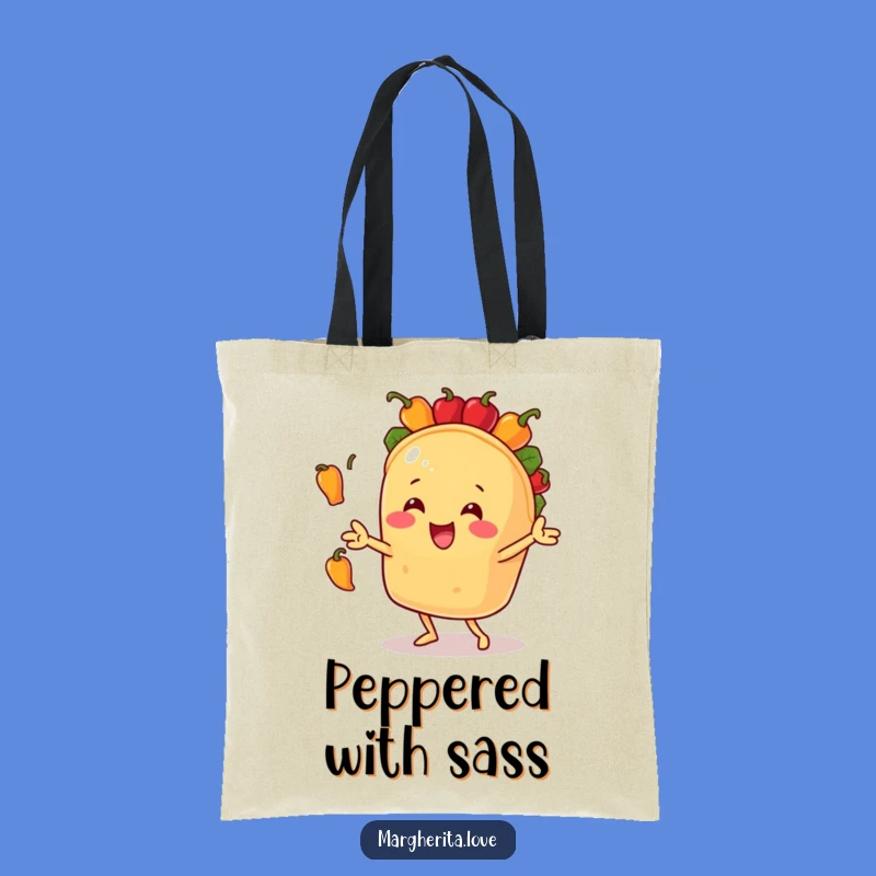 Funny Taco Juggling Peppers Tote Bag: Carry Your Laughs in Style