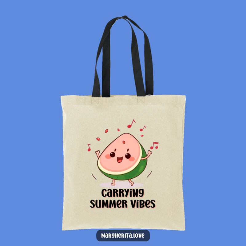 Funny Watermelon Music Tote Bag: Carry Your Tunes with this Groovy Fruit